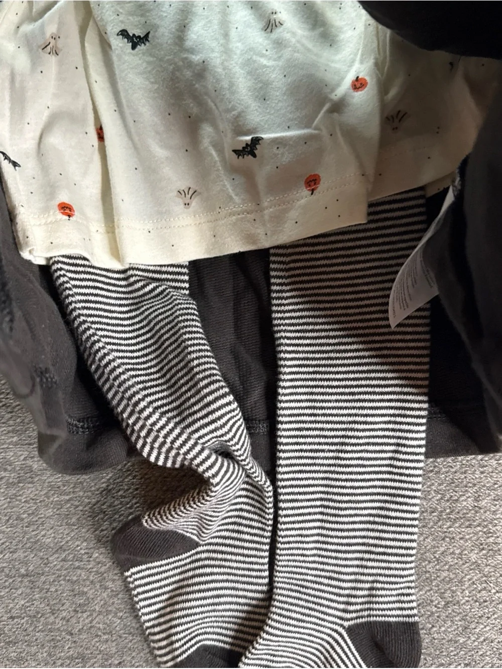 Carter's Girls 3 Piece Halloween Print Skirt Set 24 Months Cream Dark Gray